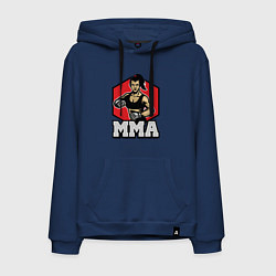 Толстовка-худи хлопковая мужская MMA girl, цвет: тёмно-синий