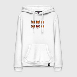 Толстовка-худи хлопковая мужская Эмоции лисички, цвет: белый