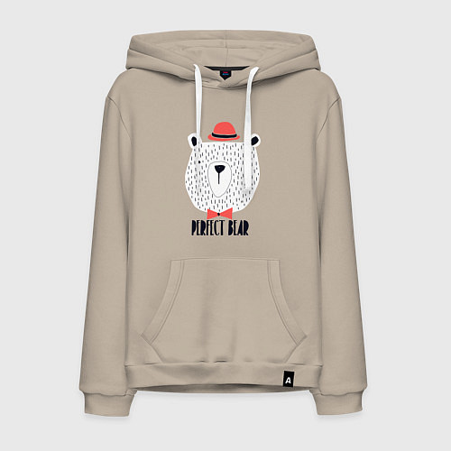 Мужская толстовка-худи Идеальный медведь / Миндальный – фото 1