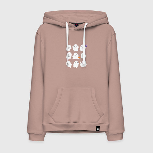 Мужская толстовка-худи Милые призраки / Пыльно-розовый – фото 1