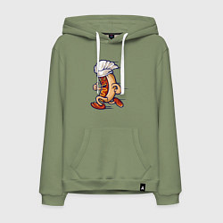 Толстовка-худи хлопковая мужская Повар хот-дог, цвет: авокадо