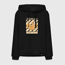 Толстовка-худи хлопковая мужская Покемоны Чаризард Charizard, цвет: черный