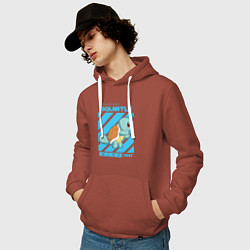 Толстовка-худи хлопковая мужская Покемоны Сквиртл Squirtle, цвет: кирпичный — фото 2