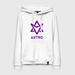 Толстовка-худи хлопковая мужская Звезда Astro, цвет: белый