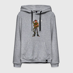 Толстовка-худи хлопковая мужская 2025 может не надо, цвет: меланж