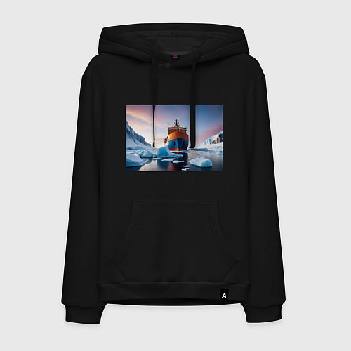 Мужская толстовка-худи Северный морской путь / Черный – фото 1