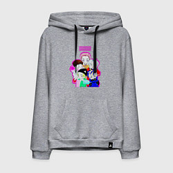 Толстовка-худи хлопковая мужская Big bang в аниме стиле, цвет: меланж