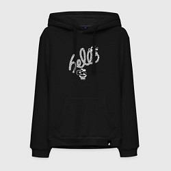 Толстовка-худи хлопковая мужская Hello - caramel cane, цвет: черный