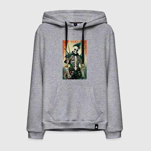 Мужская толстовка-худи Готический скелет - хэллоуин / Меланж – фото 1