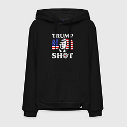 Толстовка-худи хлопковая мужская Trump shot, цвет: черный