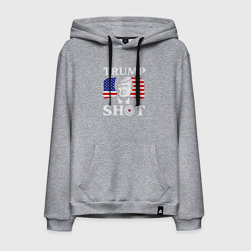 Мужская толстовка-худи Trump shot / Меланж – фото 1