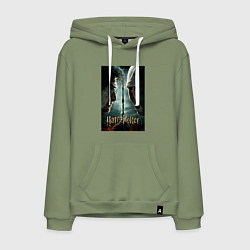 Толстовка-худи хлопковая мужская Череп - своя культура, цвет: авокадо