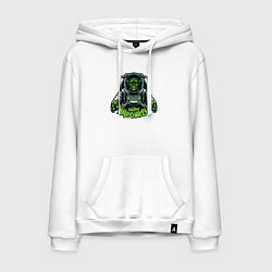 Толстовка-худи хлопковая мужская Франкенштейн хэллоуин, цвет: белый