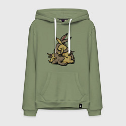 Толстовка-худи хлопковая мужская Объятия семьи, цвет: авокадо