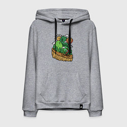 Толстовка-худи хлопковая мужская Велосипедное путешествие, цвет: меланж