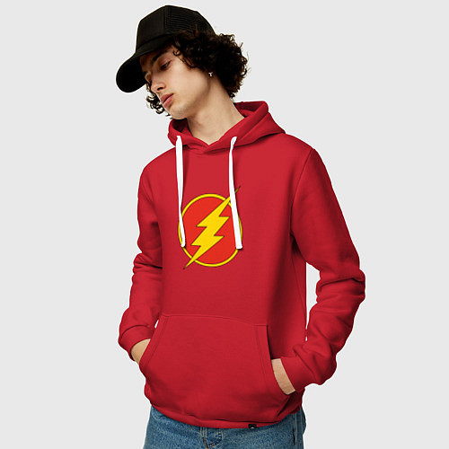 Мужская толстовка-худи Flash logo / Красный – фото 3
