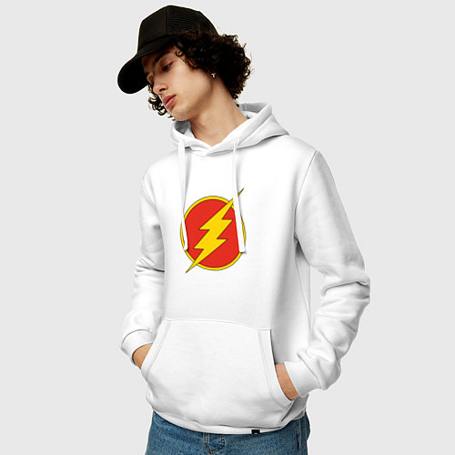 Мужская толстовка-худи Flash logo / Белый – фото 3