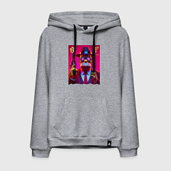 Толстовка-худи хлопковая мужская Cyber godfather Homer Simpson - mafia, цвет: меланж