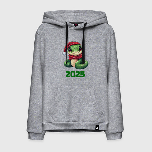 Мужская толстовка-худи Яркая новогодняя змея / Меланж – фото 1