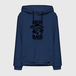 Толстовка-худи хлопковая мужская Drum n Bass: More Bass, цвет: тёмно-синий