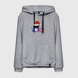 Толстовка-худи хлопковая мужская Амонг ас - Санта, цвет: меланж