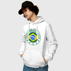 Толстовка-худи хлопковая мужская Brazil 2014, цвет: белый — фото 2