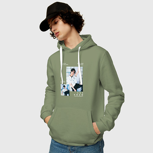 Мужская толстовка-худи Lee know stray kids rockstar / Авокадо – фото 3