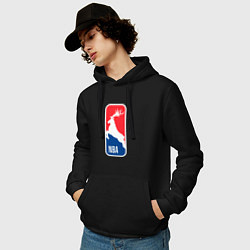 Толстовка-худи хлопковая мужская NBA Bucks, цвет: черный — фото 2