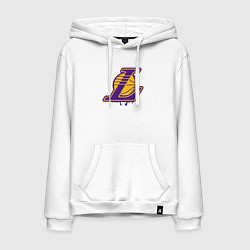 Толстовка-худи хлопковая мужская Lakers team, цвет: белый