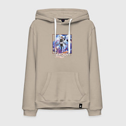 Толстовка-худи хлопковая мужская Вельт, цвет: миндальный