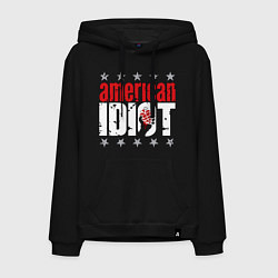 Толстовка-худи хлопковая мужская Green Day - american idiot, цвет: черный