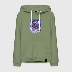 Толстовка-худи хлопковая мужская Сампо, цвет: авокадо