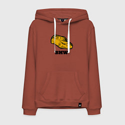Толстовка-худи хлопковая мужская Золотой bmw, цвет: кирпичный