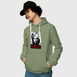 Толстовка-худи хлопковая мужская Че Гевара - шеф повар, цвет: авокадо — фото 2