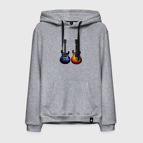 Мужская толстовка-худи Яркие гитары / Меланж – фото 1