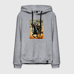 Толстовка-худи хлопковая мужская Eddie rides a symbiote horse - Venom 3, цвет: меланж