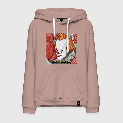 Мужская толстовка-худи Пиксельный Пеннивайз / Пыльно-розовый – фото 1