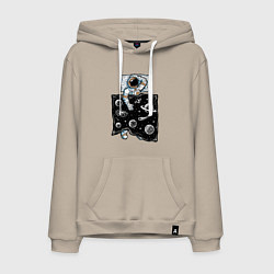 Толстовка-худи хлопковая мужская Космический сон, цвет: миндальный