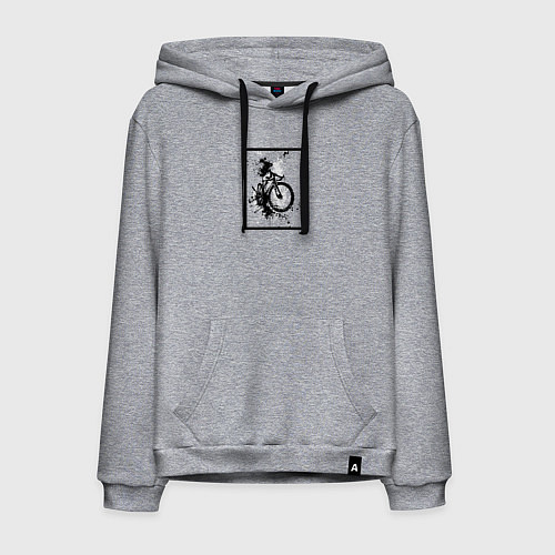 Мужская толстовка-худи Велосипед в стиле гранж / Меланж – фото 1
