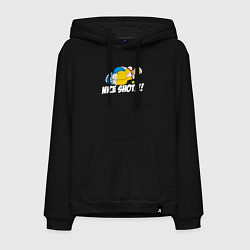 Толстовка-худи хлопковая мужская Гомер играет в теннис, цвет: черный