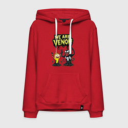 Толстовка-худи хлопковая мужская We are Venom - meme, цвет: красный