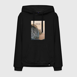 Толстовка-худи хлопковая мужская Горная душа, цвет: черный