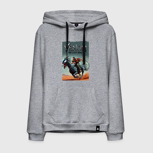 Мужская толстовка-худи Venom the last dance - Eddie rides on a symbiote h / Меланж – фото 1