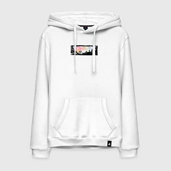 Толстовка-худи хлопковая мужская Страсть к путешествиям на колесах, цвет: белый