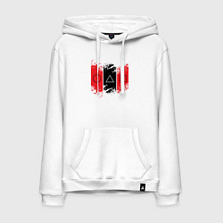 Толстовка-худи хлопковая мужская Squid game logos, цвет: белый