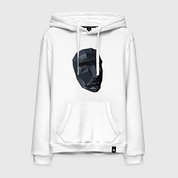 Толстовка-худи хлопковая мужская Boss mask, цвет: белый
