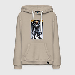 Толстовка-худи хлопковая мужская Venom-Trump collaboration - ai art fantasy, цвет: миндальный