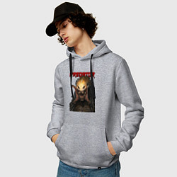 Толстовка-худи хлопковая мужская Predator scream, цвет: меланж — фото 2