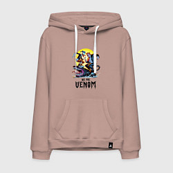 Толстовка-худи хлопковая мужская Два Дональда на Веноме - мем, цвет: пыльно-розовый