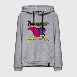 Толстовка-худи хлопковая мужская Чёрный плащ - Кряк Лапчатый, цвет: меланж